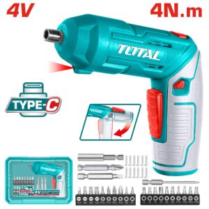 مفك 4 فولت تايب سي الموديل الجديد مع اكسسوار - TSDLI04425